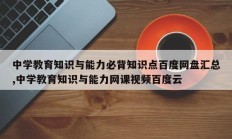 中学教育知识与能力必背知识点百度网盘汇总,中学教育知识与能力网课视频百度云